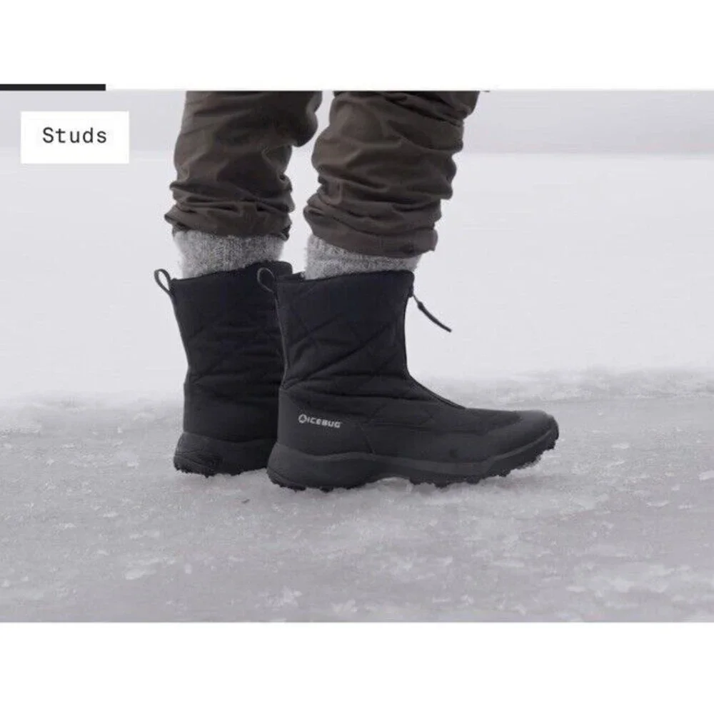 New ICEBUG Ivalo4 Men BUGrip Black Snow Boots Sz 11.5 Lightweight Warm Zipper